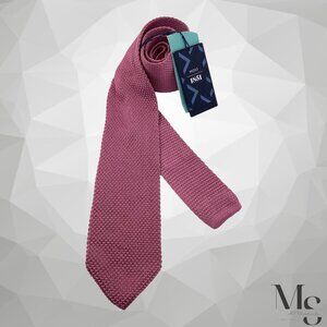 MOSS 1851 Pink Solid Silk Knit Tie Hand Made W: 2.75" NWT